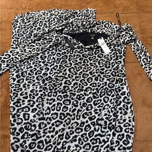 AFRM Black and White Animal Print Dress
